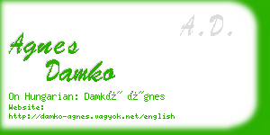 agnes damko business card